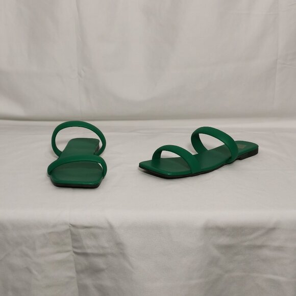 🦋 3/$20 Green Open Toe Slide Sandals Size 38 NWOT #29 - Picture 1 of 8